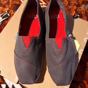 Toms Charcoal Canvas Slip-On Shoes